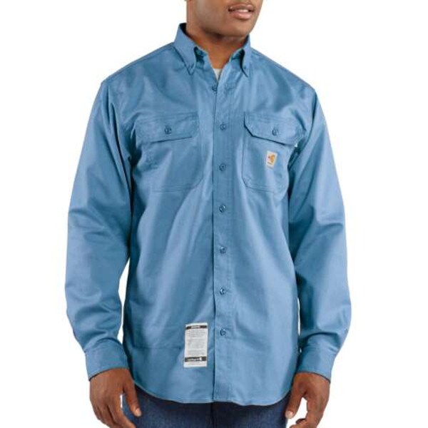 Carhartt FR Twill Button Down Shirt in Medium Blue